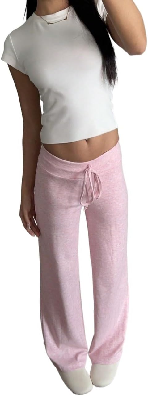 pants for women trendy Thermal Lined Comfy Home Pants, Pink, Suitable For Autumn/Winter