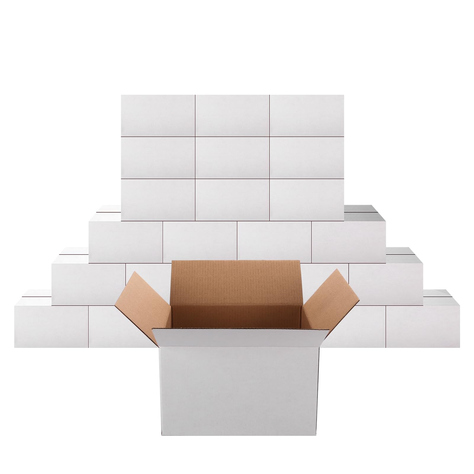 PETAFLOP 8x6x5 Shipping Boxes Set of 25, Small White Cardboard Mailer Box for Packing, Mailing, Business