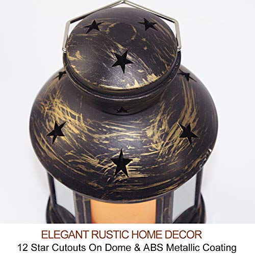 Bright Zeal 2-Pack Bronze Hexagon Decorative Lantern With Led Candle - Led Lanterns Battery Operated Decorative - Hanging Candle Lanterns Indoor - Outdoor Lanterns Decorative Vintage Lantern #TOP5