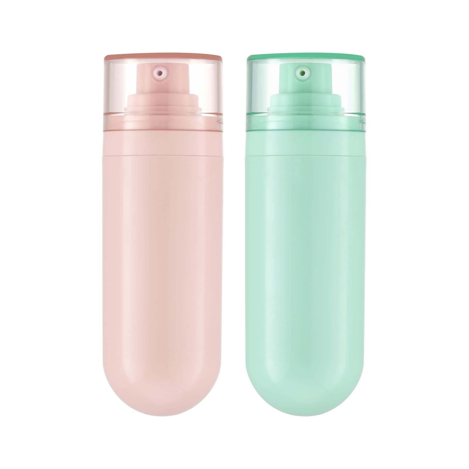 Tekson 2PCS Airless Pump Bottle 1.7 oz, Empty Press Travel Refillable Containers for Cosmetic Cream, Shampoo, Lotion, Oil