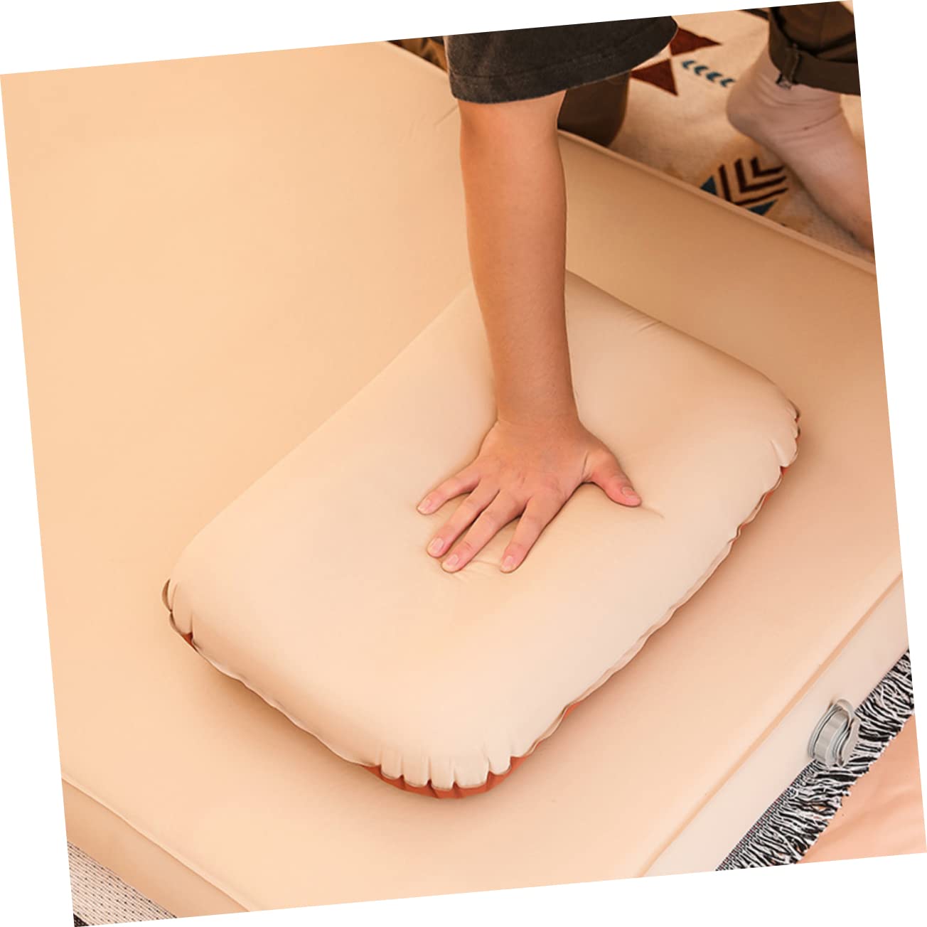 BESPORTBLE Cuscino in Schiuma All'aperto Gettare Cuscini Tampone Ventilatore da Letto Viaggio Campeggio Doppio Federe Standard Aereo Ergonomico Materasso Ad Aria Autogonfiabile Spugna
