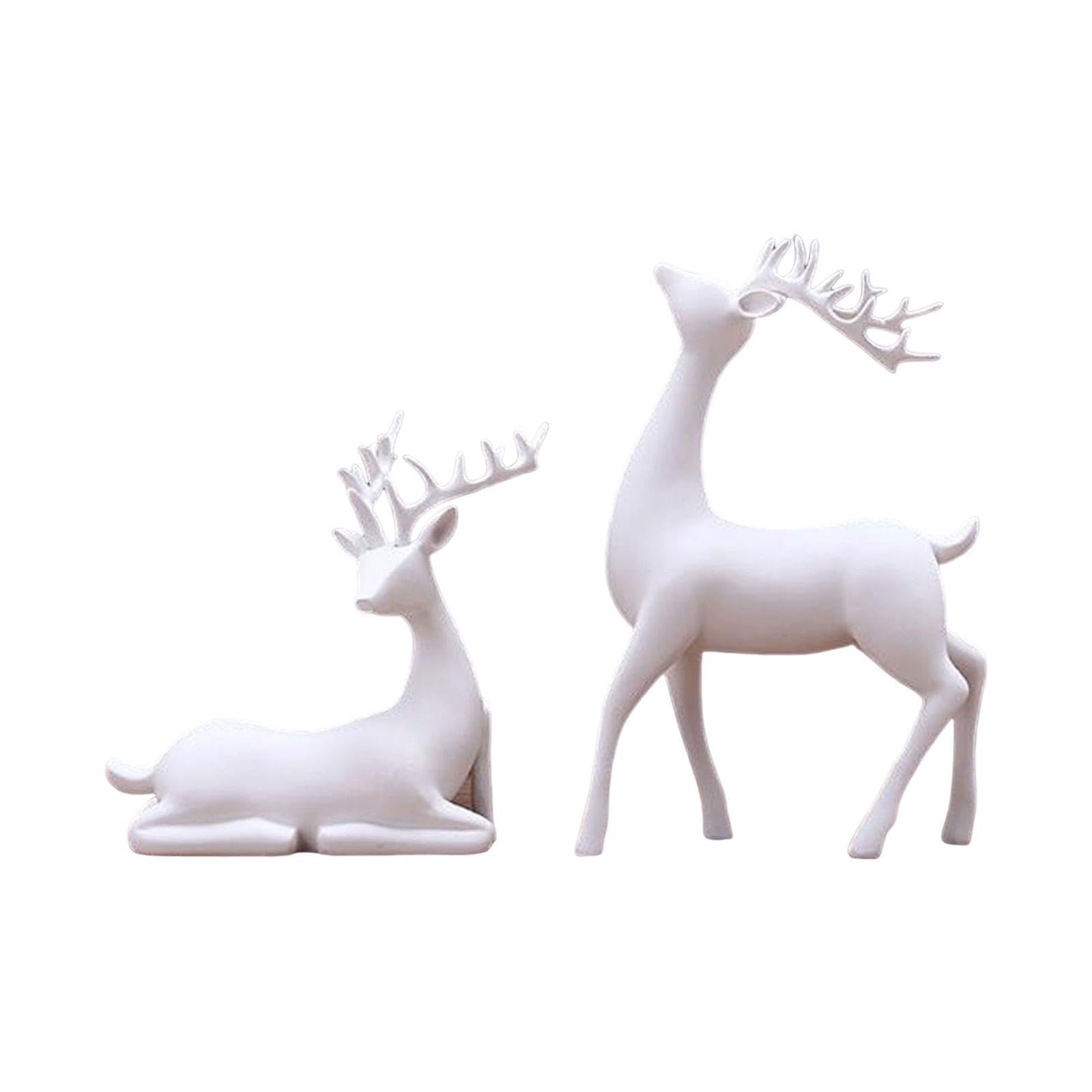 Encantadora Estatua de Ciervo, Escultura de, Adorno Animal, Impresionante Ciervo para Parejas, Ideal para Cualquier decoración, etc. Colección Figuras Renos para Parejas.