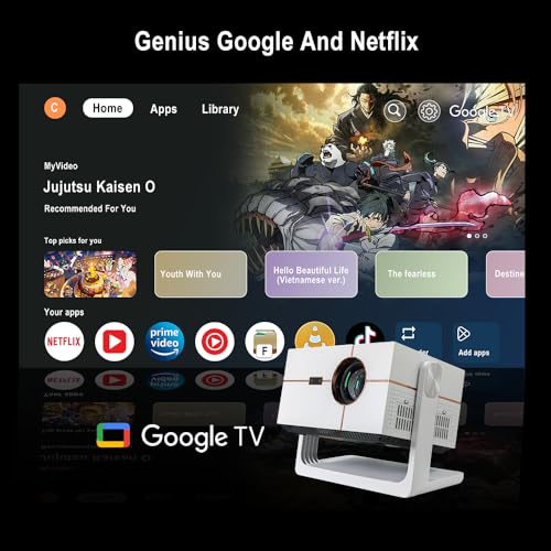 Netflix Certified AUN Q9 Max Pro Smart Projector, 14000 Lumens, HDMI ARC, Auto Focus, Certified Android TV 11 Projector 4K Ultra HD Support, Voice... - Image 2