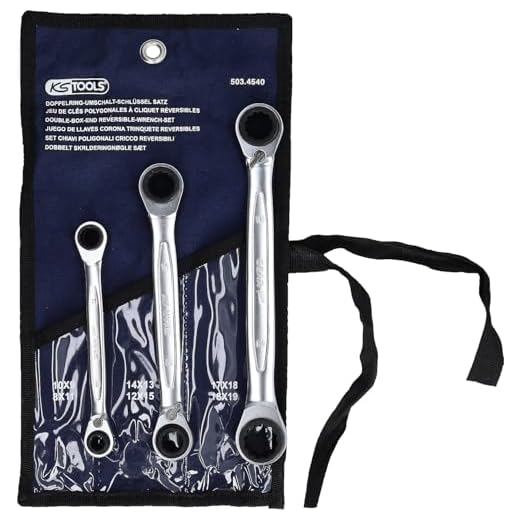 KS Tools 503.4540 4 in 1 GEARplus umschaltbar Doppel-Ratschenringschlüssel-Satz, 3-tlg.