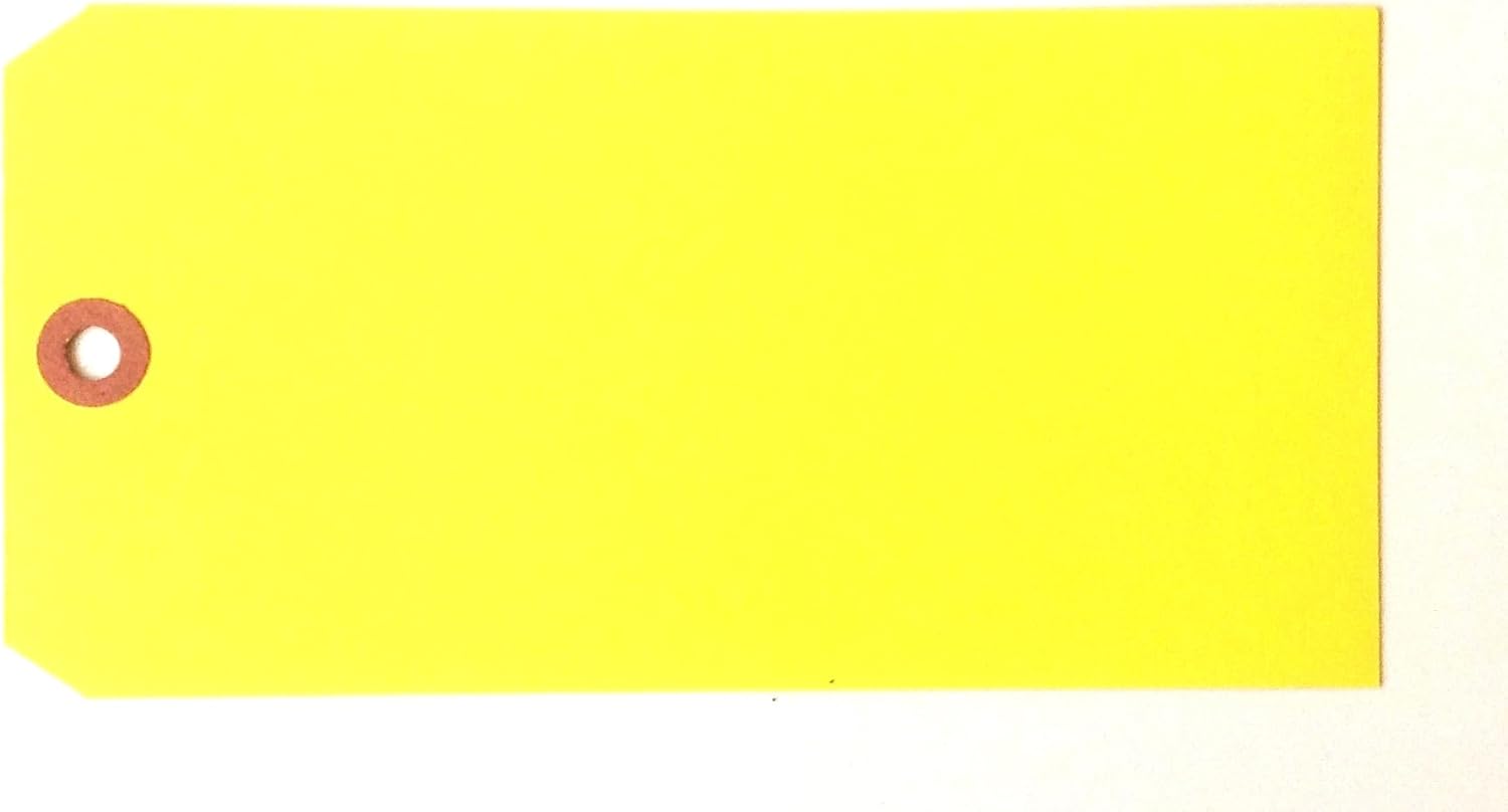 10 Shipping Tags, Yellow, 35/8" x 71/4", 13 Pt. Heavy