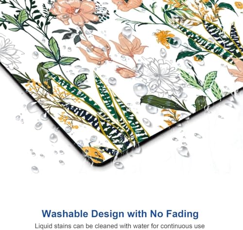 Image of Premium-Textured Mouse Pad, Non-Slip Rubber Base Mousepad for Laptop, Computer & PC, 9.5x7.9 in - Enhanced Precision, Ergonomic Comfort, Ideal for Gaming & Office (Creamy White Floral)