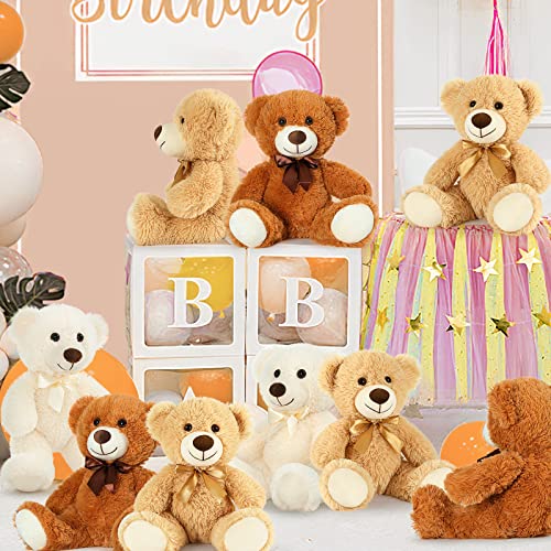 Morismos 14 Packs Bulk Teddy Bears, Small Teddy Bear Bulk Plush, Stuffed Bears Bundle For Girls Centerpiece Baby Shower 14In #TOP1