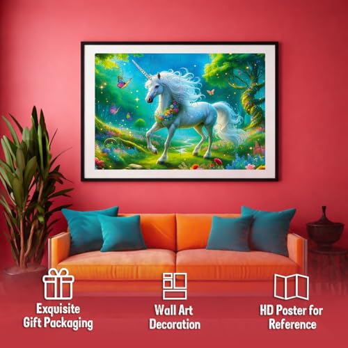 Image of Castle Jigsaw Puzzles for Kids and Childrens - Realistic Illustration Challenging Brain Booster Gifts, Fun and Creative Fun Game - Ages 5+ (500 Pcs) (Unicorn + Animal)