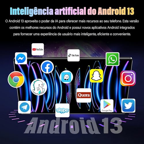 Tablet 3 em 1 com teclado/case/mouse, tablet Android 13 de 10,1 polegadas, tela FHD IPS 1960x1200 de