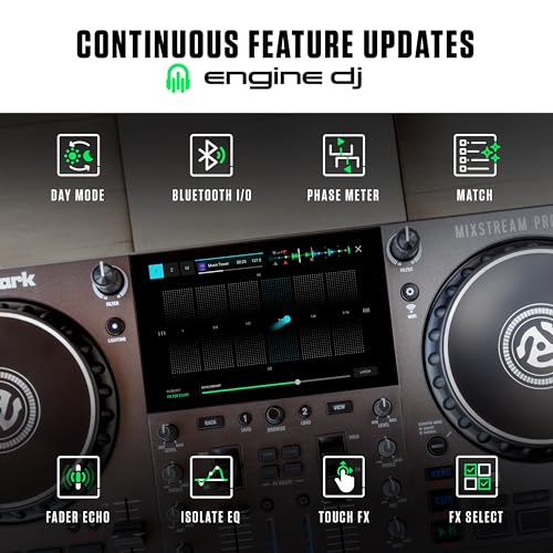 Image of Numark Mixstream Pro Go DJ Controller Bundle with Headphones for Studio Recording, Music Production, Podcasting, Streaming