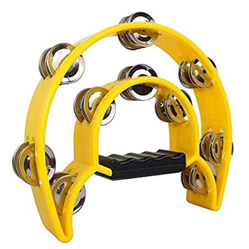 Half Moon Double Bell Tambourine - Yellow