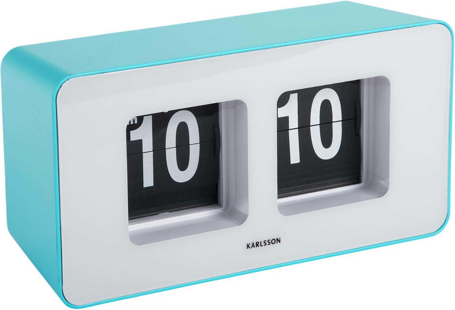 Karlsson Blue Wall/Table Clock Funky Flip Turquoise