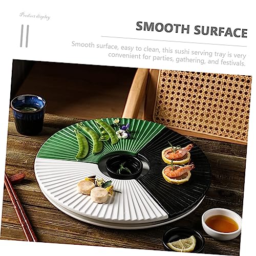 Plato decorativo japonés para sushi de cerámica blanco miniatura 6
