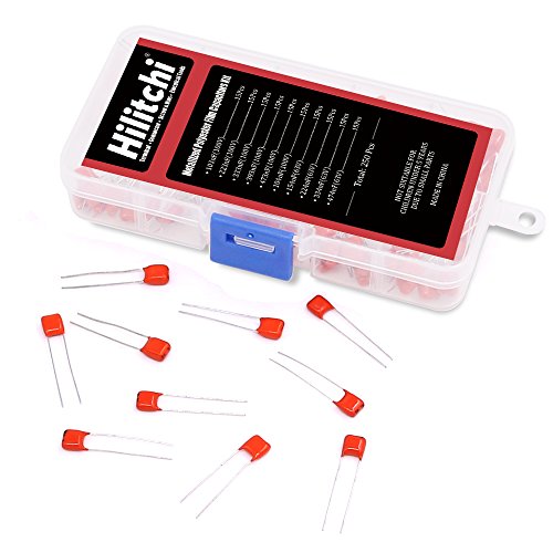 Image of Hilitchi 120-Pcs [103nF ~ 474nF] Metallized Polyester Film Capacitors Assortment Kit - 103nF 223nF 333nF 393nF 473nF 104nF 154nF 224nF 334nF 474nF