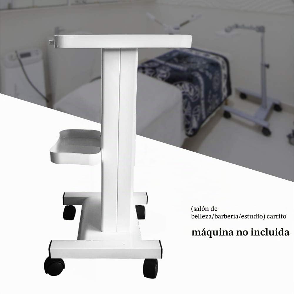 Carrito médico portátil para salón de belleza con compartimento de almacenamiento y ruedas universales silenciosas para herramientas de belleza (con enchufe)