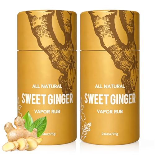 YIVANNUO 2PCS Sweet Ginger Vapor Rub Stick All-Natural Herbal Balm Multipurpose Vapor Rub with Ginger and Peppermint extracts for Daily Body Massage