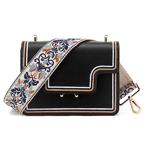 Image of Wide Shoulder Strap Adjustable Replacement Belt Guitar Style Crossbody Bag Handbag Strap Multicolor Canvas Straps(Wide:2in)(Color48)