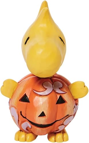 Enesco Peanuts by Jim Shore Colección de Halloween Woodstock vestido como una calabaza en miniatura, resina hecha a mano, pintada a mano,