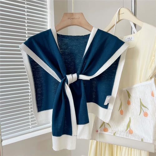 2025 Women's Colorblock Shawl, Casual Style Soft Shawl Sweater for Women Stylish Knitted Shawls Travel Scarf Sweater Wraps3
