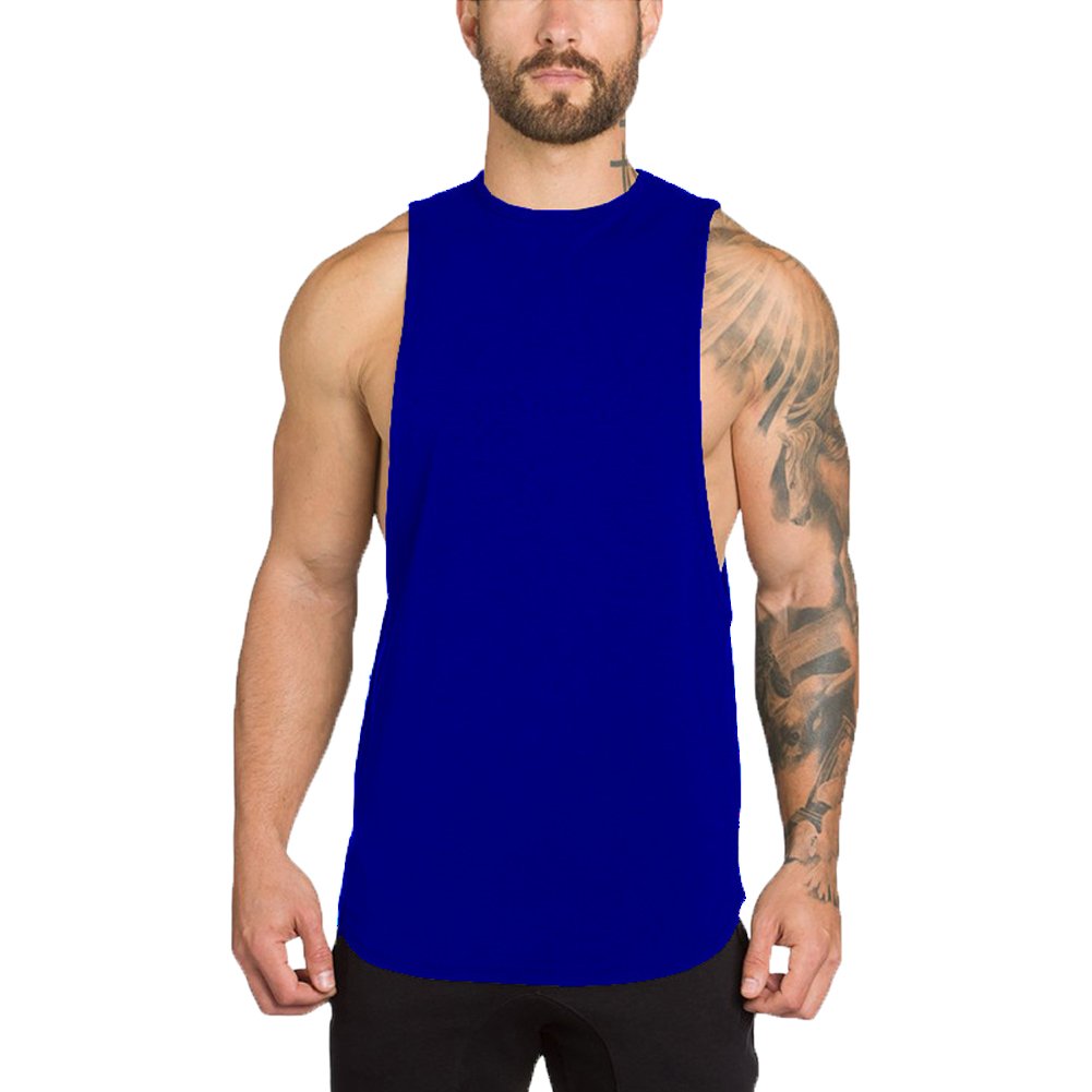 ZUEVI Maglietta Uomo Taglio Muscolare Lati Aperti Bodybuilding Canottiera Canottiera Palestra Allenamento Stringer-Tshirt, Zred & Zyellow & Zblue, L