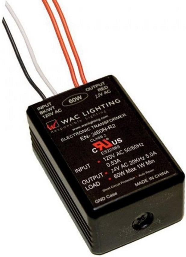 WAC Lighting EN-2460-R2 Electronic Class 2 Transformer 120V Input 24V Output 60 Watt, Black