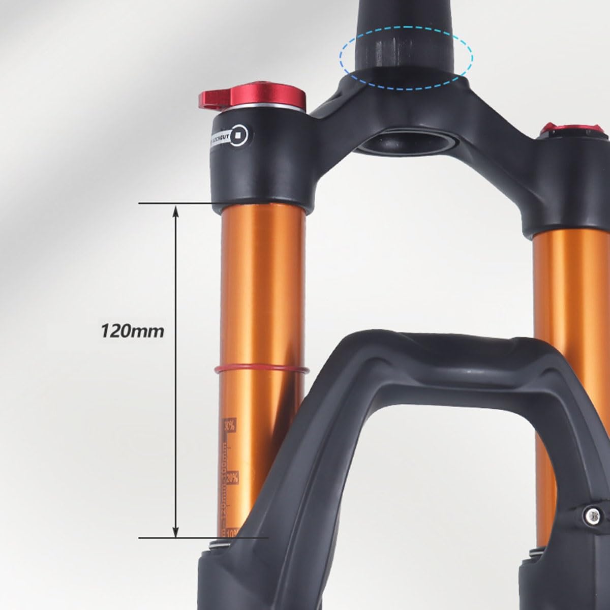 Przedni widelec do roweru górskiego z zawieszeniem pneumatycznym, 26/27,5/29 cali, widelec MTB z wałem wtykowym, skok sprężyny 15 x 100 mm, rura stożkowa 100 mm, ręczny widelec blokujący (kolor