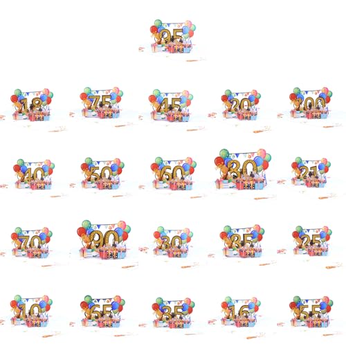 Cartão de agradecimento 3D Happy Birthday Ages Number Handwriting Blessing For Expressing Blessing G