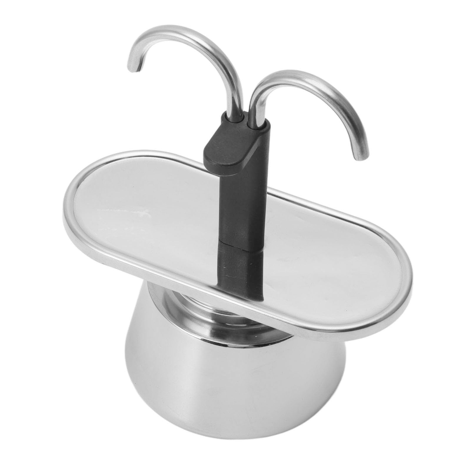 SEAFRONT Cafetera Moka de Doble Cabezal, Cafetera de Acero Inoxidable, Minicafetera de 2 Tazas para café de Conducto Italiano DIY, Juego Mini 100ML Express Moka con Cafetera DIY