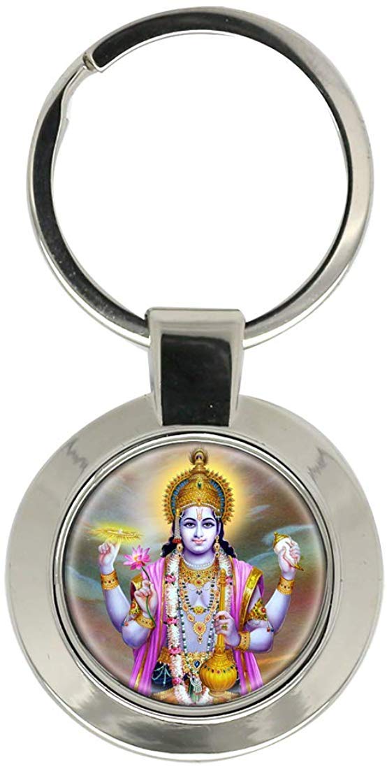Giftshop Uk Unisex Silver Coloured Metal Vishnu Hindu Key Ring