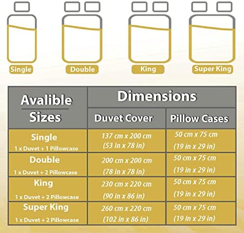 FAIRWAYUK Mustard Bedding Set - Cute Sloth Printed Kingsize Duvet Cover with Matching Pillow Case, 3 Piece Reversible Ultra Soft Quilt Covers, Easy Care, 230x220 cm