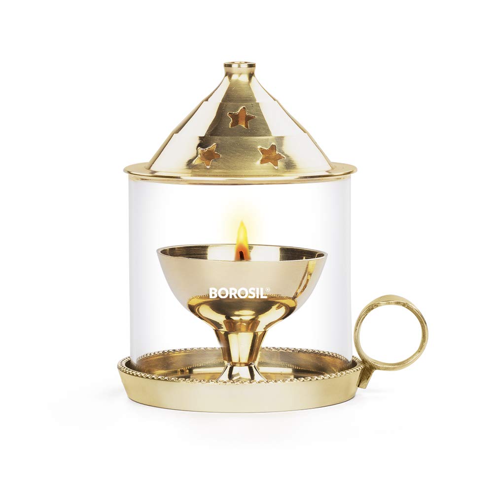 Borosil Brass Mangal Diya - Traditional Indian Diya -2