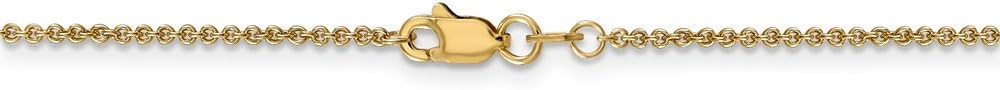 Real 14kt Yellow Gold 1.4mm Cable Chain Anklet; 9 inch; Lobster Clasp
