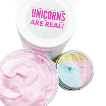 Sunbasil Soap Unicorn party favors. Unicorn Kisses Whipped Body Butter Lotion. Moisturizing Hand Cream