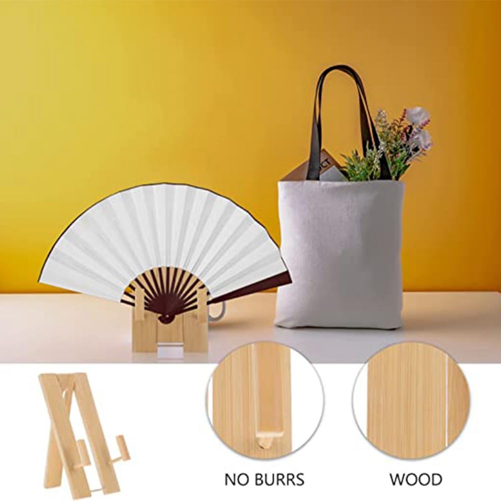 Supporto Per Ventaglio Cinese - 2 Pezzi In Legno Per Esposizione Decorativa - Foto 12