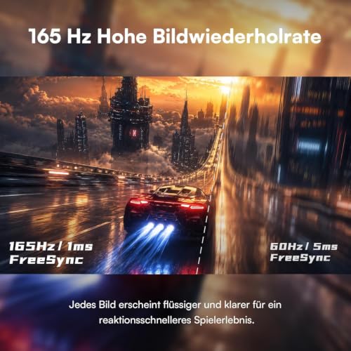 Great voell 27 Zoll Curved Gaming Monitor, QHD 2560 x 1440, 165Hz – Ansicht 2