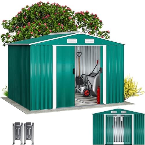 GARDEBRUK® Outdoor Garden Shed 5 m2 with Base Metal Shed Base XXL...