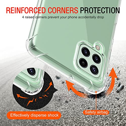 Image of Lustree Back Cover Transparent Case Compatible with Samsung Galaxy M32 4G | Clear + TPU Case with 4 Corner Air Cushion Protection & Camera Protection | Slim& Stylus Cover