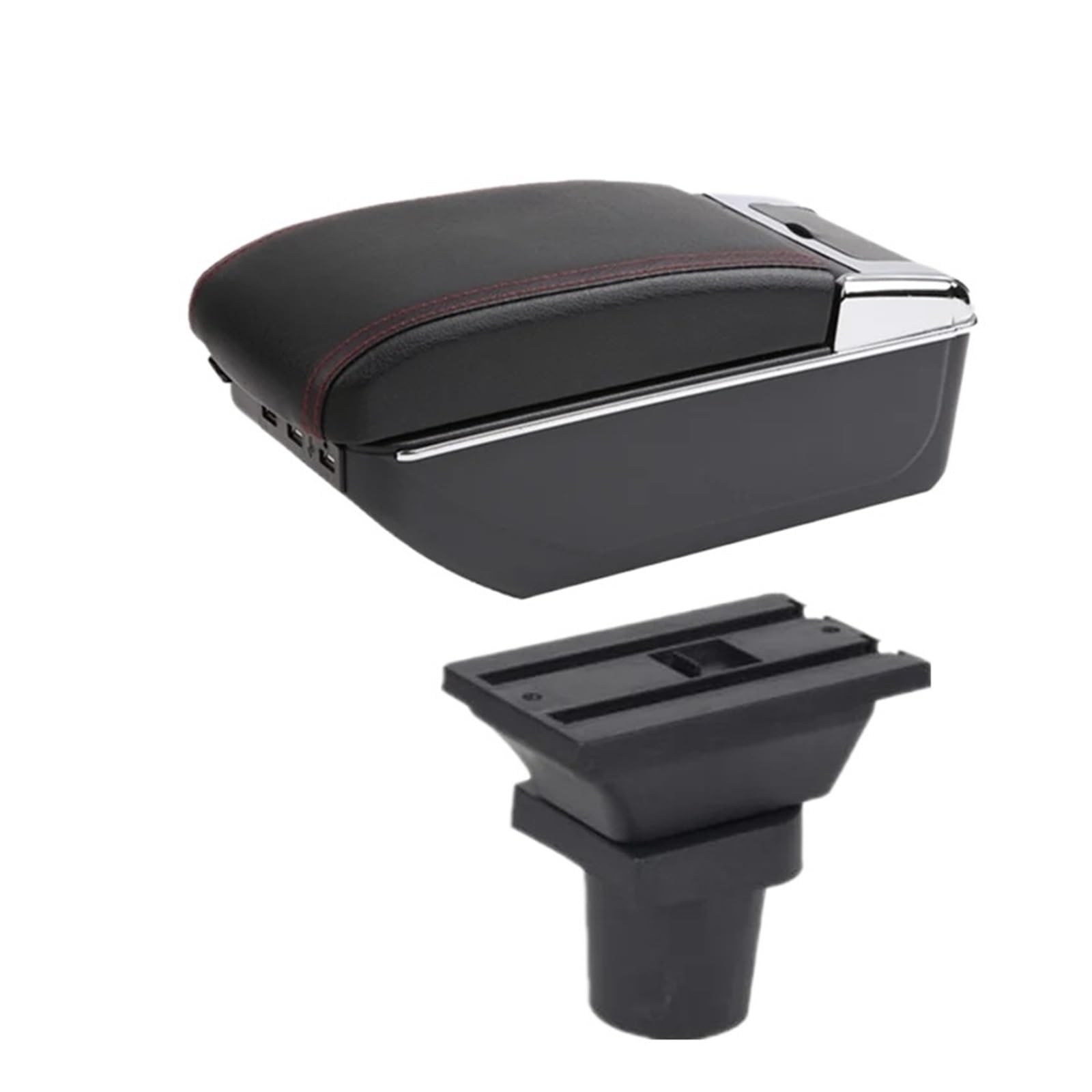Ggwqoops Car Armrests For Focus Mk1 Car Armrest Box Center Storage Interior Dedicated Retrofit Accessories Armrest Box(C red line 7USB)