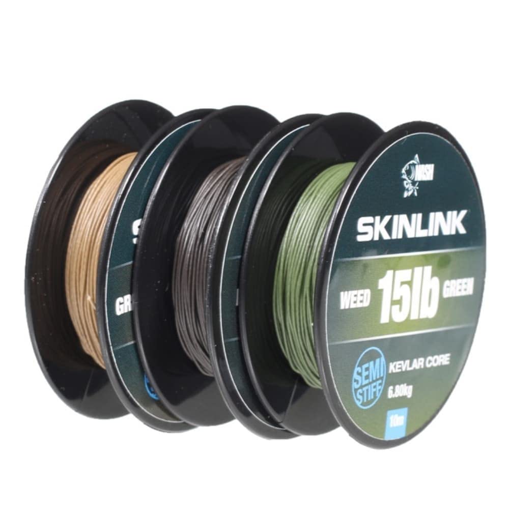 Nash Stiff Coated Skin Link Gravel Brown 10m (25lb)