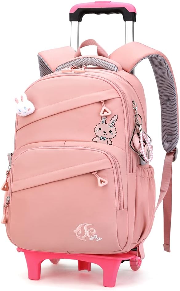 Rolling Backpack for Girls Trolley BookBag with Wheels