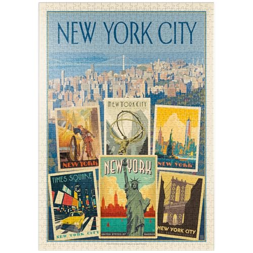 MyPuzzle New York City: Multi-Image Collage Print, Vintage Poster - Premium 1000 Teile Puzzle - MyPuzzle Sonderkollektion von Anderson Design Group
