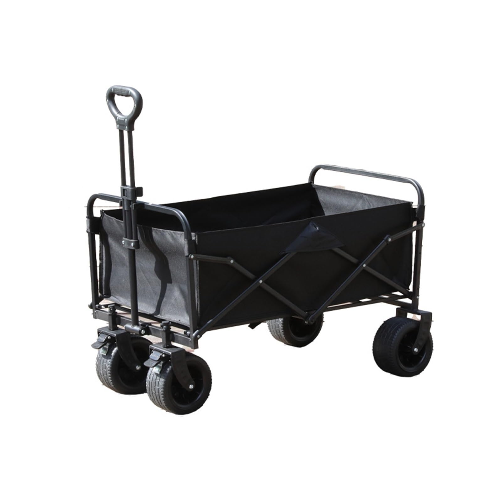 Wagons Carts Foldable, Outdoor Garden Multipurpose Collapsible Beach Trolley Cart Camping Folding Wagon,Collapsible Wagon(Black)