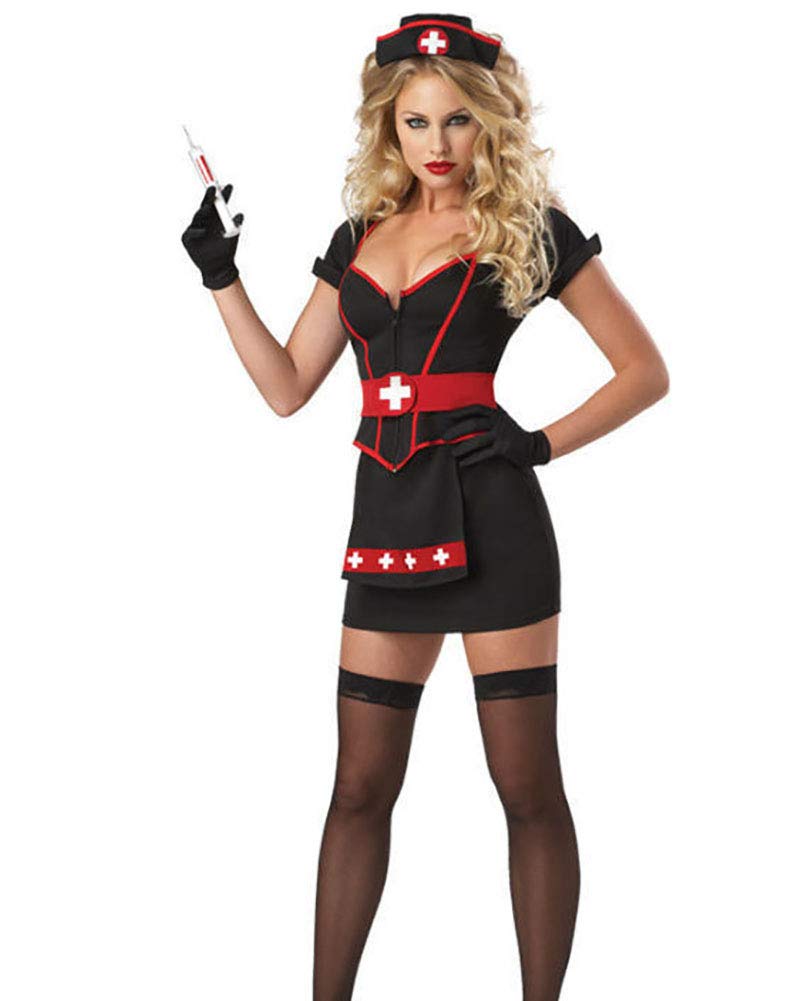 Boowhol - Uniforme sexy de enfermera tentación, disfraz divertido, uniforme de enfermera.