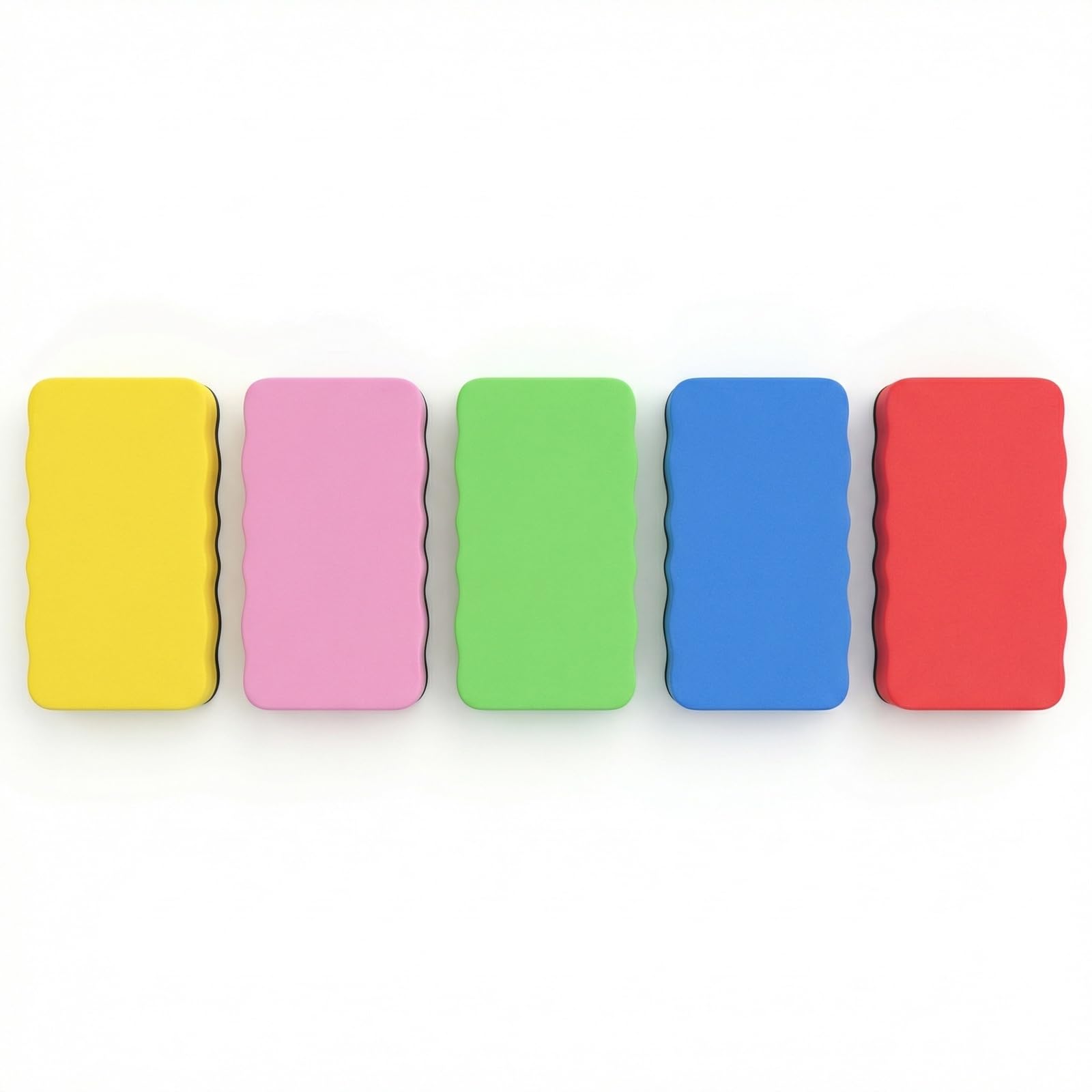 Merzio 5 Pcs Magnetic Whiteboard Eraser, Dry Erase Rubbers for White Board, EVA Felt Eraser for Classroom Office Home & School Washable & Durable (Multi-Colour)