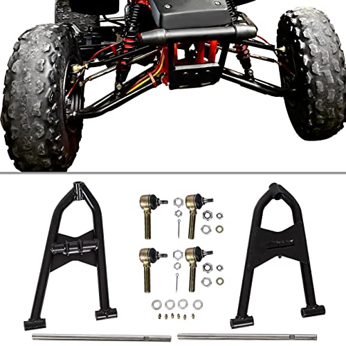 KUAFU A-Arms Adjustable Extended +2 +1 Compatible with 1987-2006 Yamaha Banshee 350 YFZ350 Arms Extensions Suspension Black