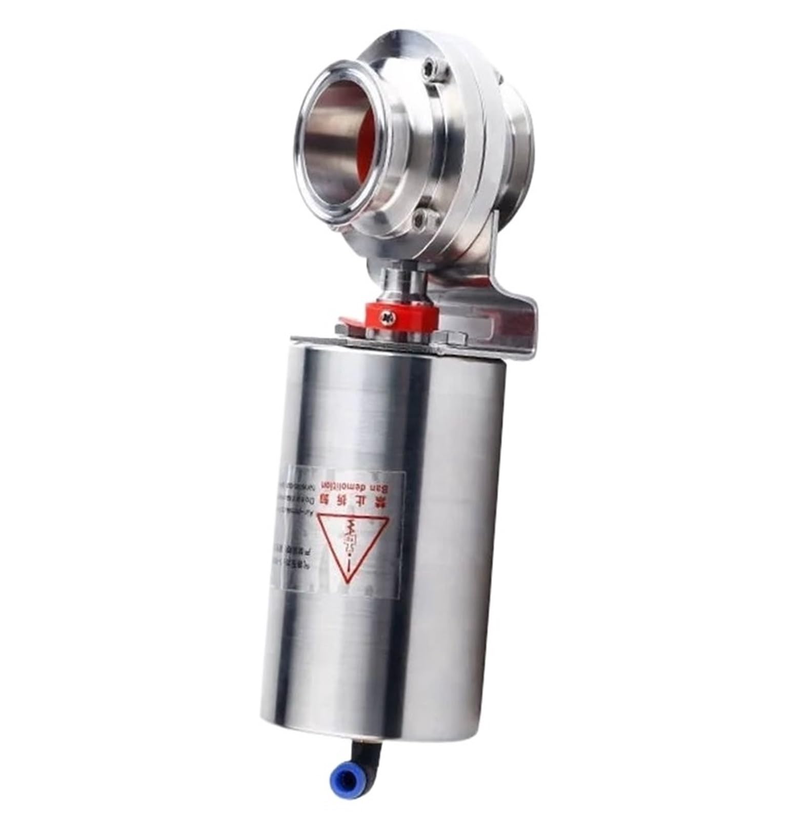 Zlgygleo One Color 1Pcs 1-1/2" Pneumatic Butterfly Valve Stainless Steel 304 Tri Clamp Od 50.5Mm Actuator Single Acting