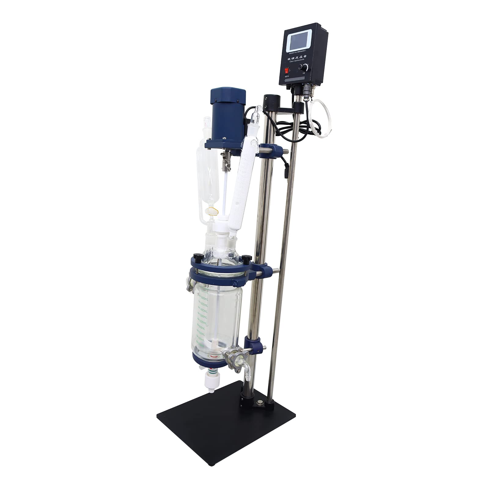 Buy INTBUYING 2L Laboratory Glass Reactor, Jacketed Glass Reactor