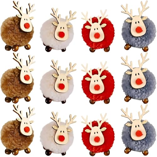 12 Stück Weihnachtsanhänger Rentier – Handgefertigter...