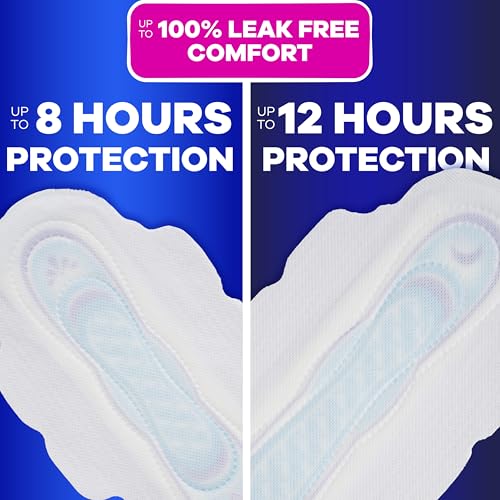 Image of Always Ultra Thin Pads Duo Pack, Feminine Pads with Wings for Women, Size 2 Long Super and 4 Overnight Absorbency, Unscented, Up to 100% Leak-Free Protection, 44 CT