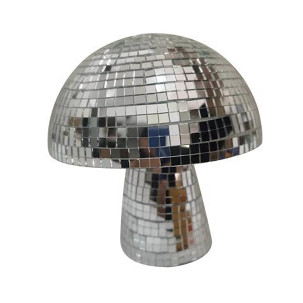TKOWTB 4in Mushroom Shape Disco Mirror Ball Bedroom Decoration Aesthetic Retro Reflective Sparkle Mushroom Home Decor Easy Install Easy to Use